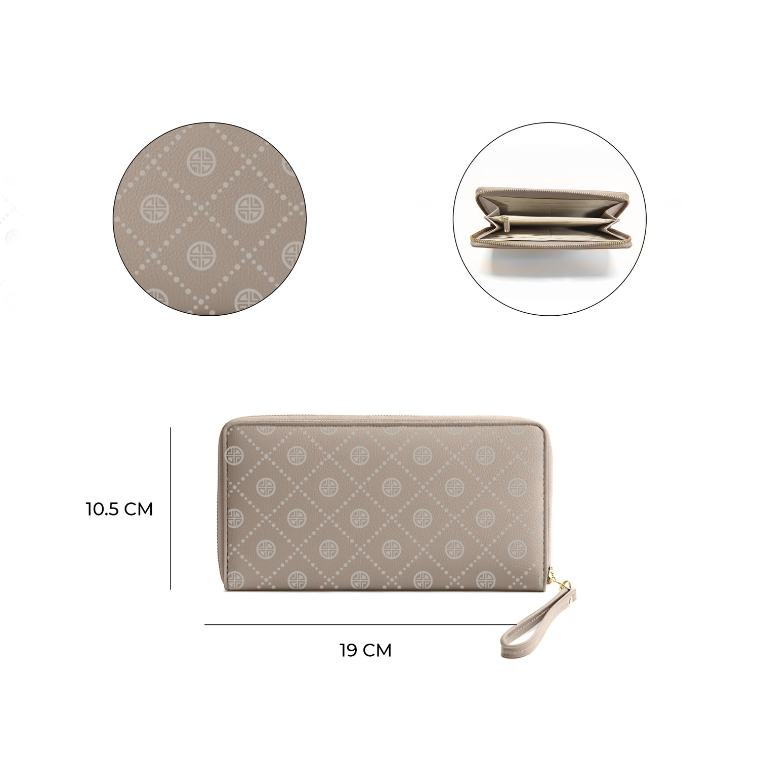 Carlton London Women Printed Zip Around Wallet With Detachable Wrist Strap