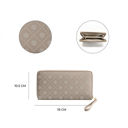 Carlton London Women Printed Zip Around Wallet With Detachable Wrist Strap