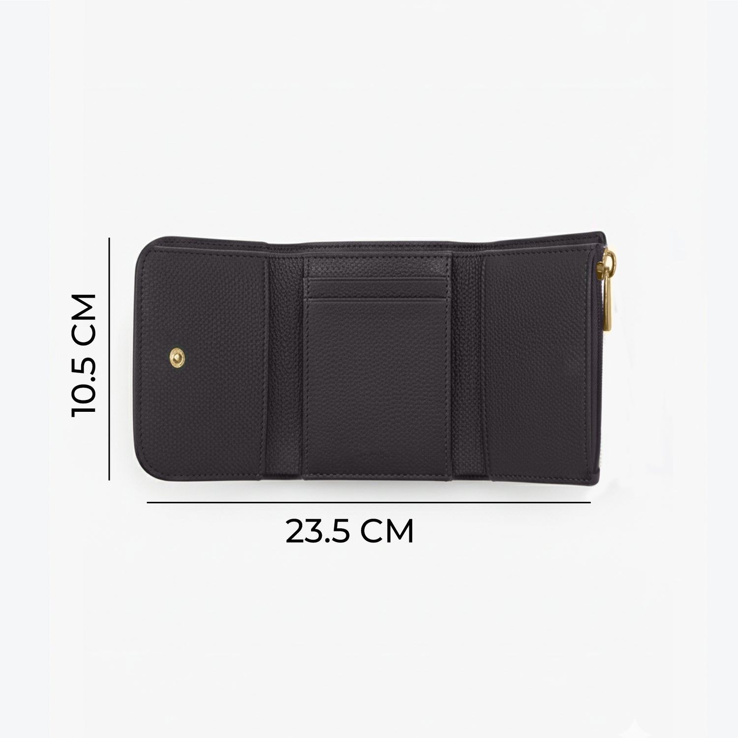 Carlton London Women Tri-Fold Textured Compact Wallet with Gold Hardware
