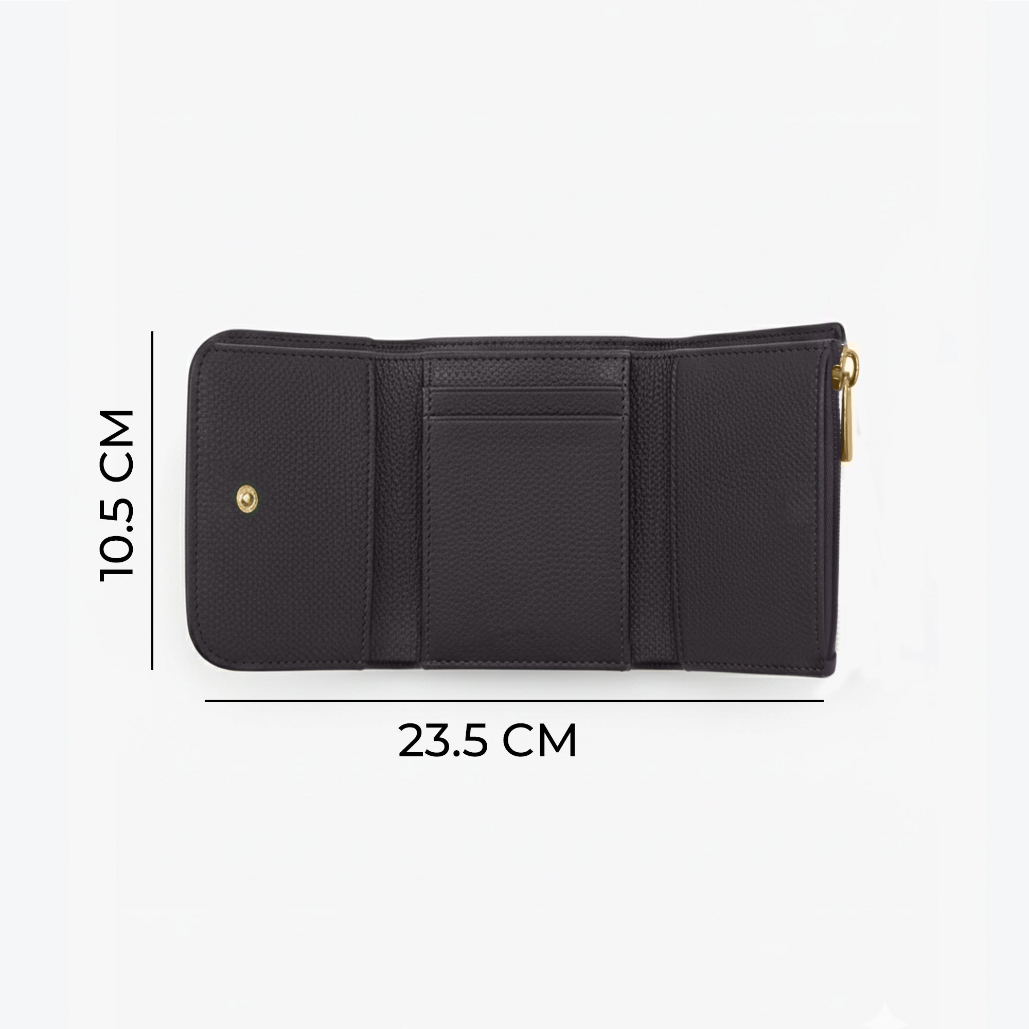 Carlton London Women Tri-Fold Textured Compact Wallet with Gold Hardware