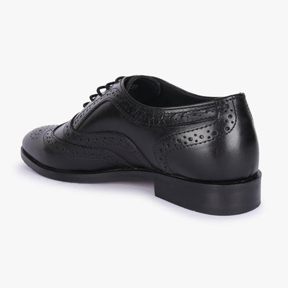 Men Black Leather Brogues