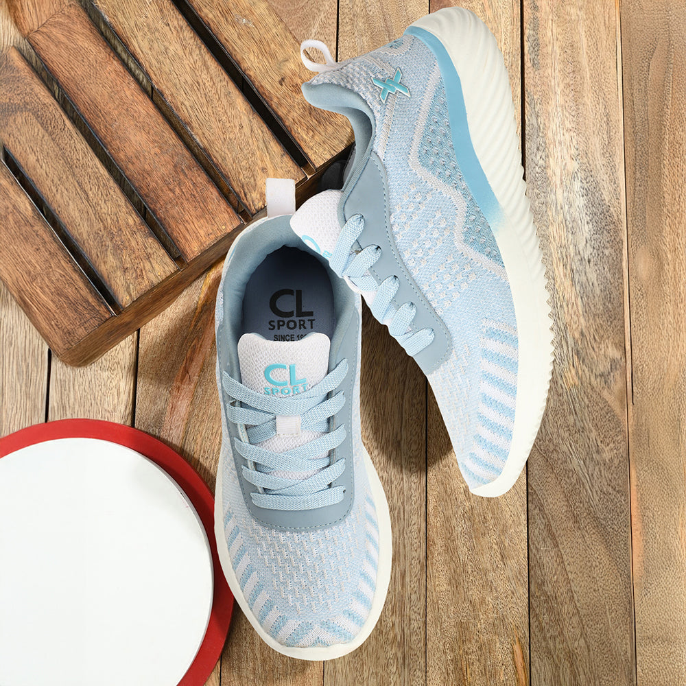 Women Mesh Flyknit Technology Lace-Up Sports Shoes