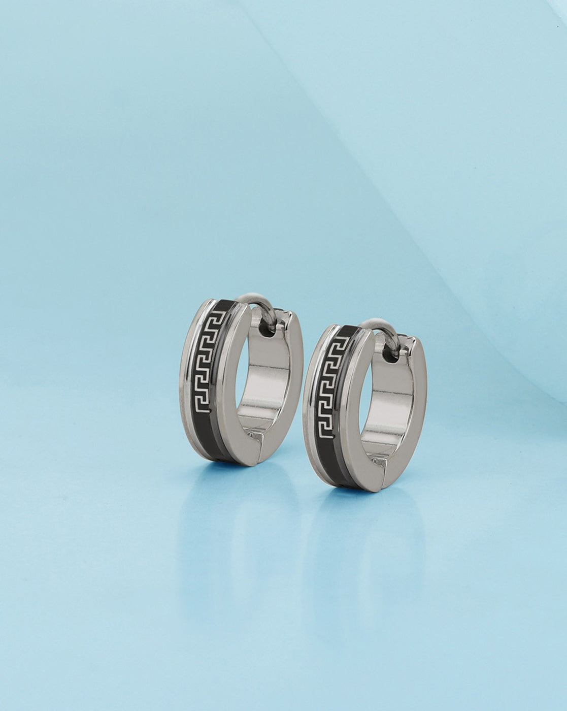 Men Silver Plated Hoop Earring
