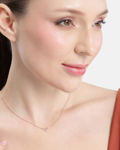 18kt Rose Gold Plated Knot Pendant Necklace