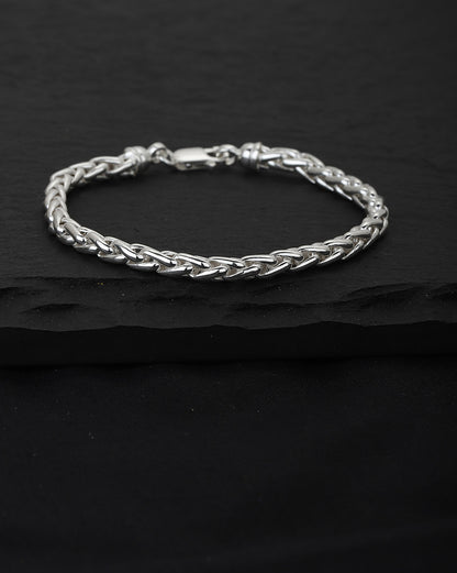 Men Rhodium-Plated Arrow Link Chain Bracelet