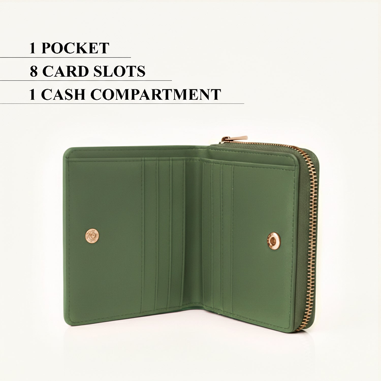 Carlton London Women Estelle Zip Around Textured Wallet with Gold Hardware