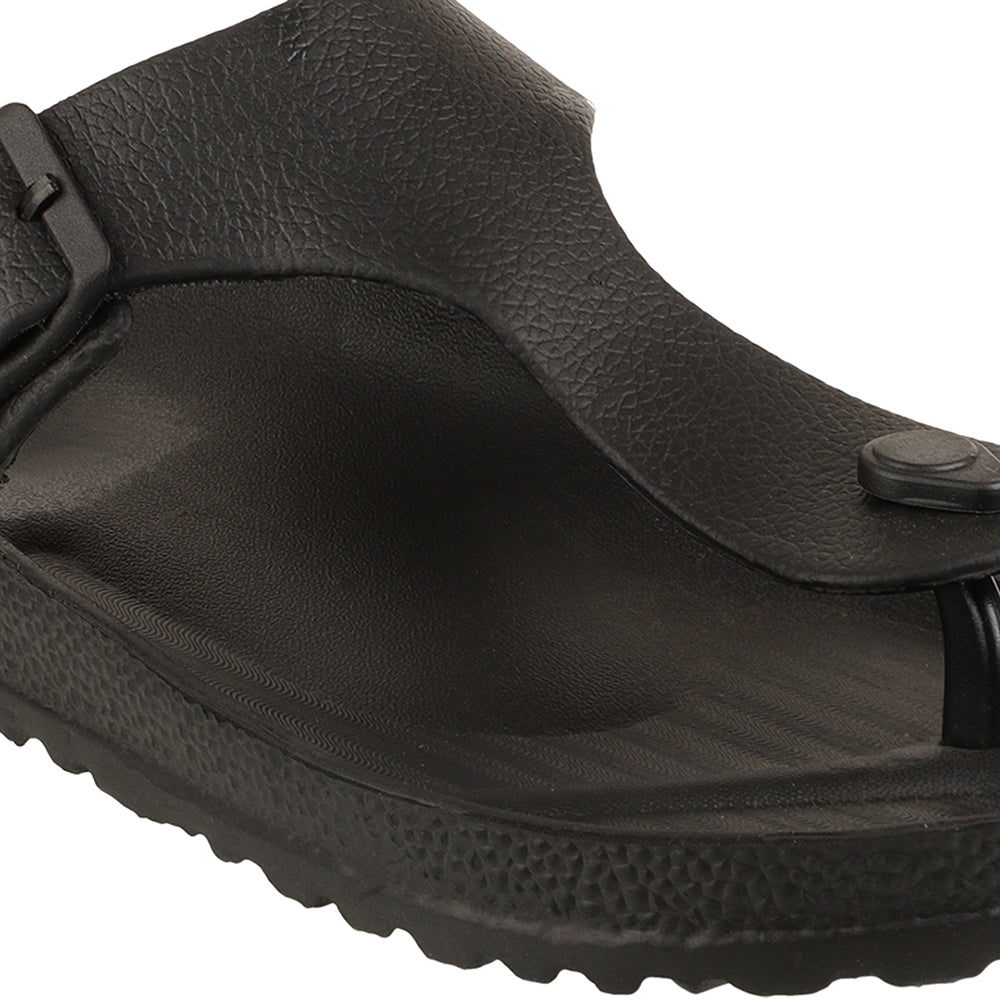 Men Solid Thong Slide with Adjustable Strap
