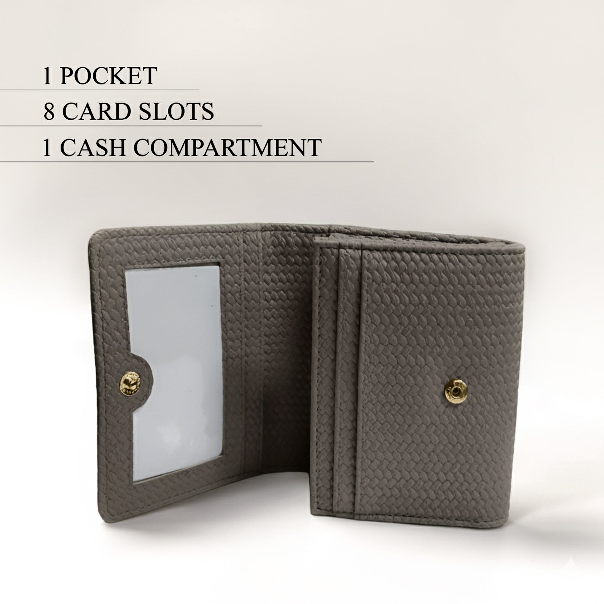 Carlton London Women Premium Woven Texture Compact Bifold Wallet with Knotted Metal Ring Accent