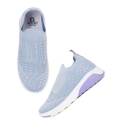 Women Embellished Flyknit Lightweight Slip-On Sneakers