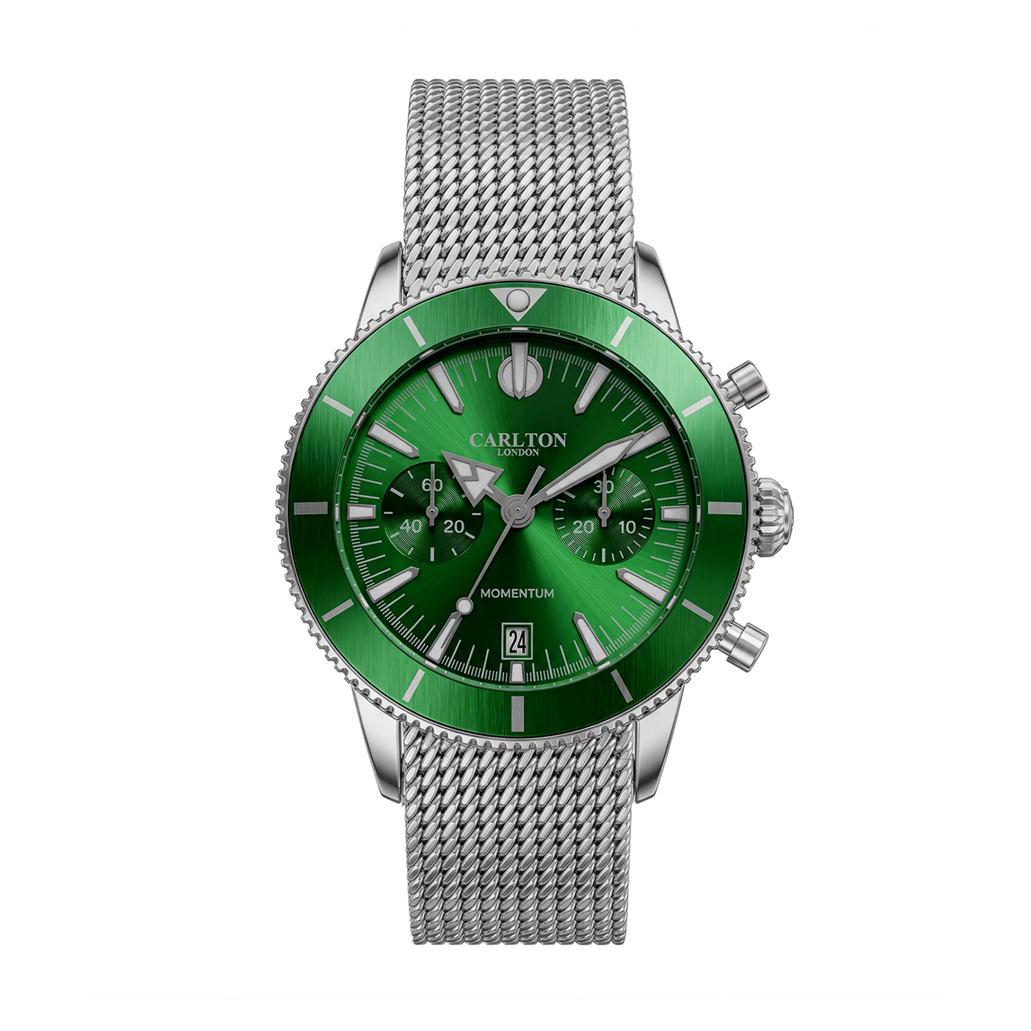 Carlton London Men Momentum Silver Green Analog Watch - CL-MT-SGRN