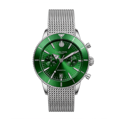 Carlton London Men Momentum Silver Green Analog Watch - CL-MT-SGRN