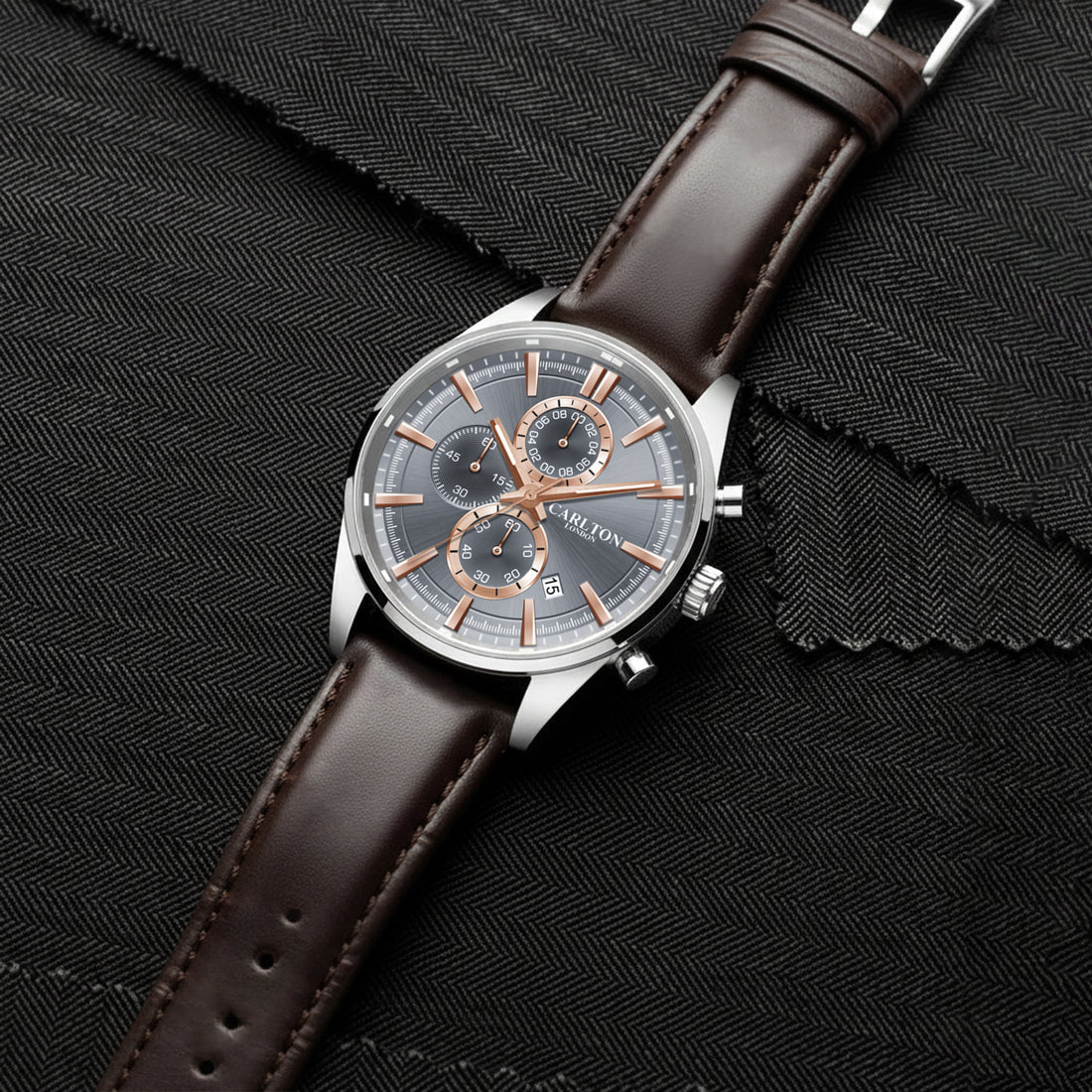 Carlton London Men Windsor Light Grey Analog Watch CL-WD-LGR