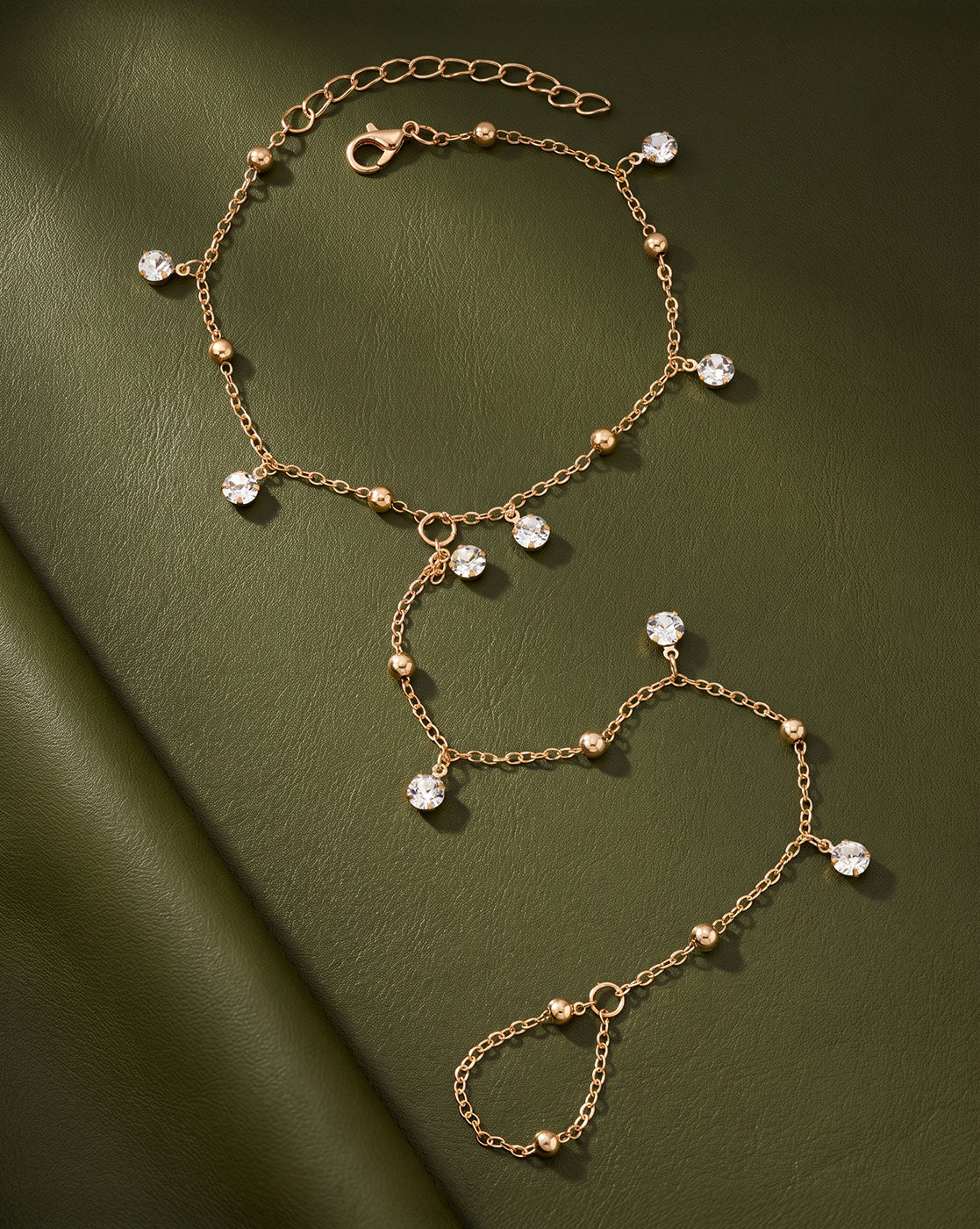 Rose Gold Plated Dainty Solitaire Foot Chain Anklet