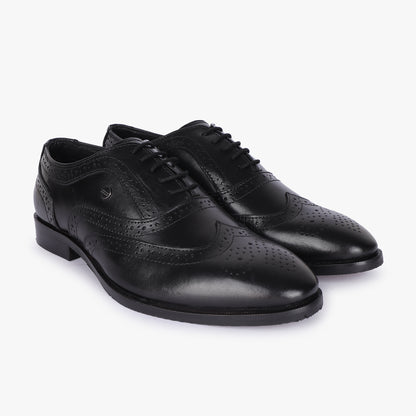 Men Black Leather Brogues