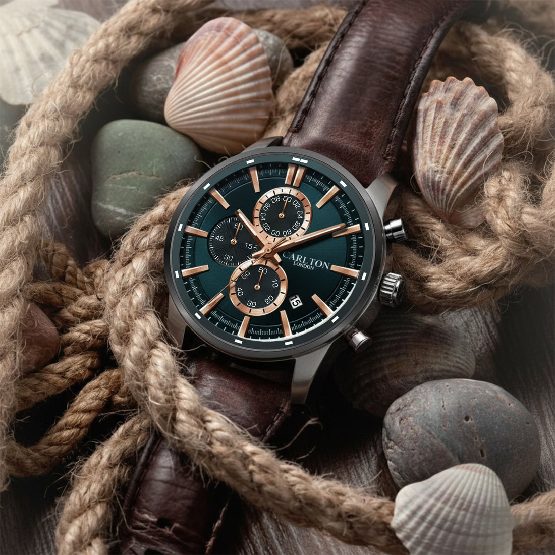 Carlton London Men Windsor Teal Analog Watch CL-WD-609