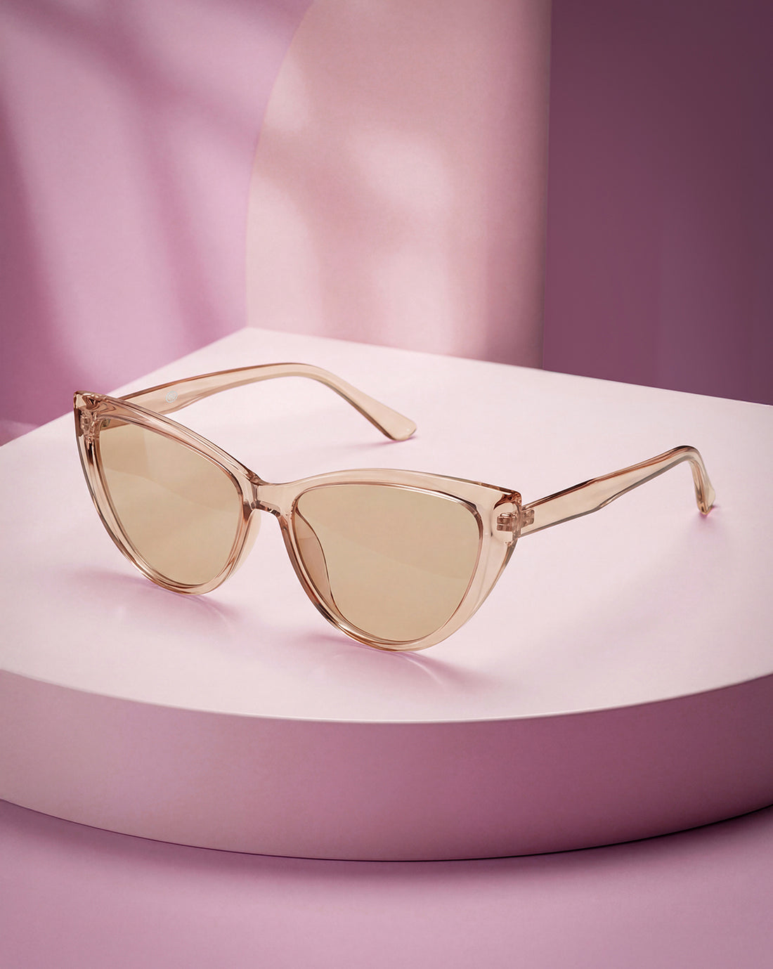 Women Peach Toned UV Protected Clear Lens Cateye Sunglasses