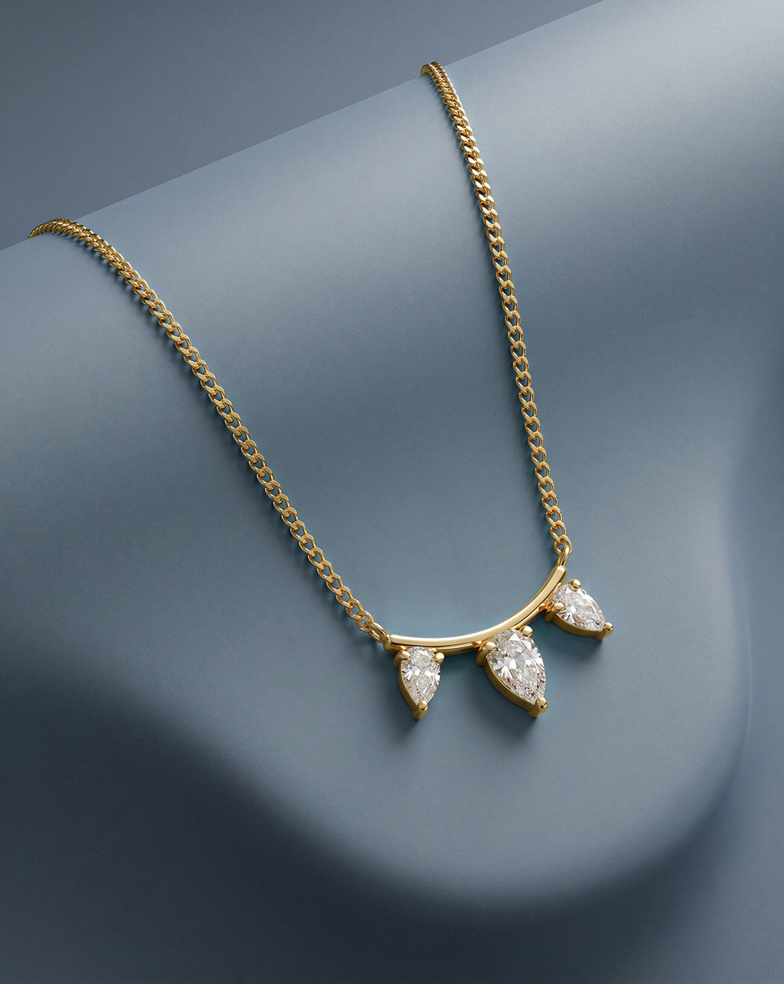 18kt Gold Plated Minimal Solitaire Teardrop Necklace