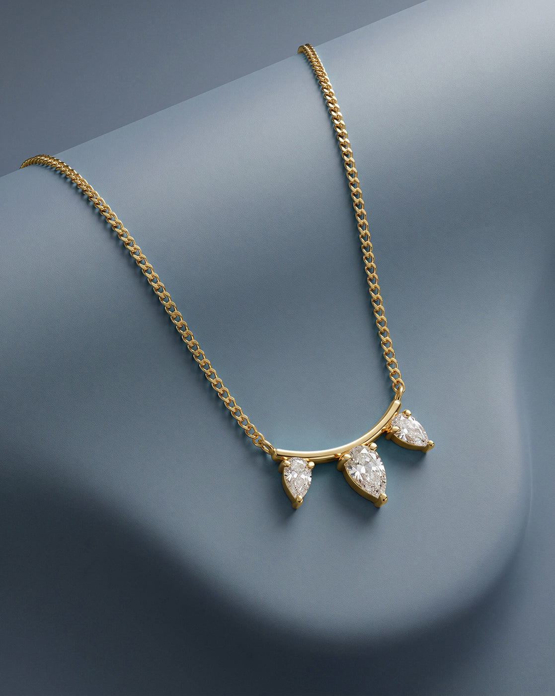 18kt Gold Plated Minimal Solitaire Teardrop Necklace