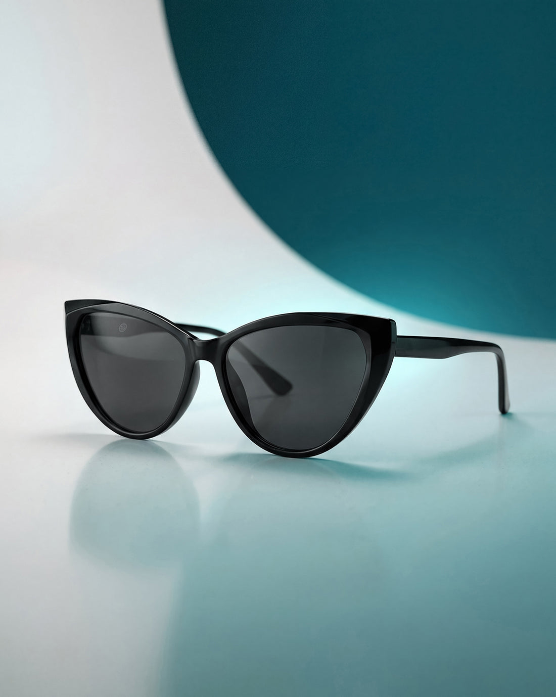 Women Black Toned UV Protected Black Lens Cateye Sunglasses