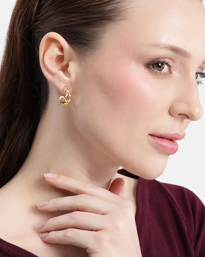 18kt Gold Plated Link Half Hoop Earring