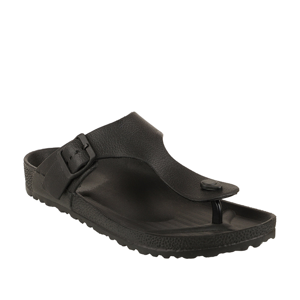 Men Solid Thong Slide with Adjustable Strap