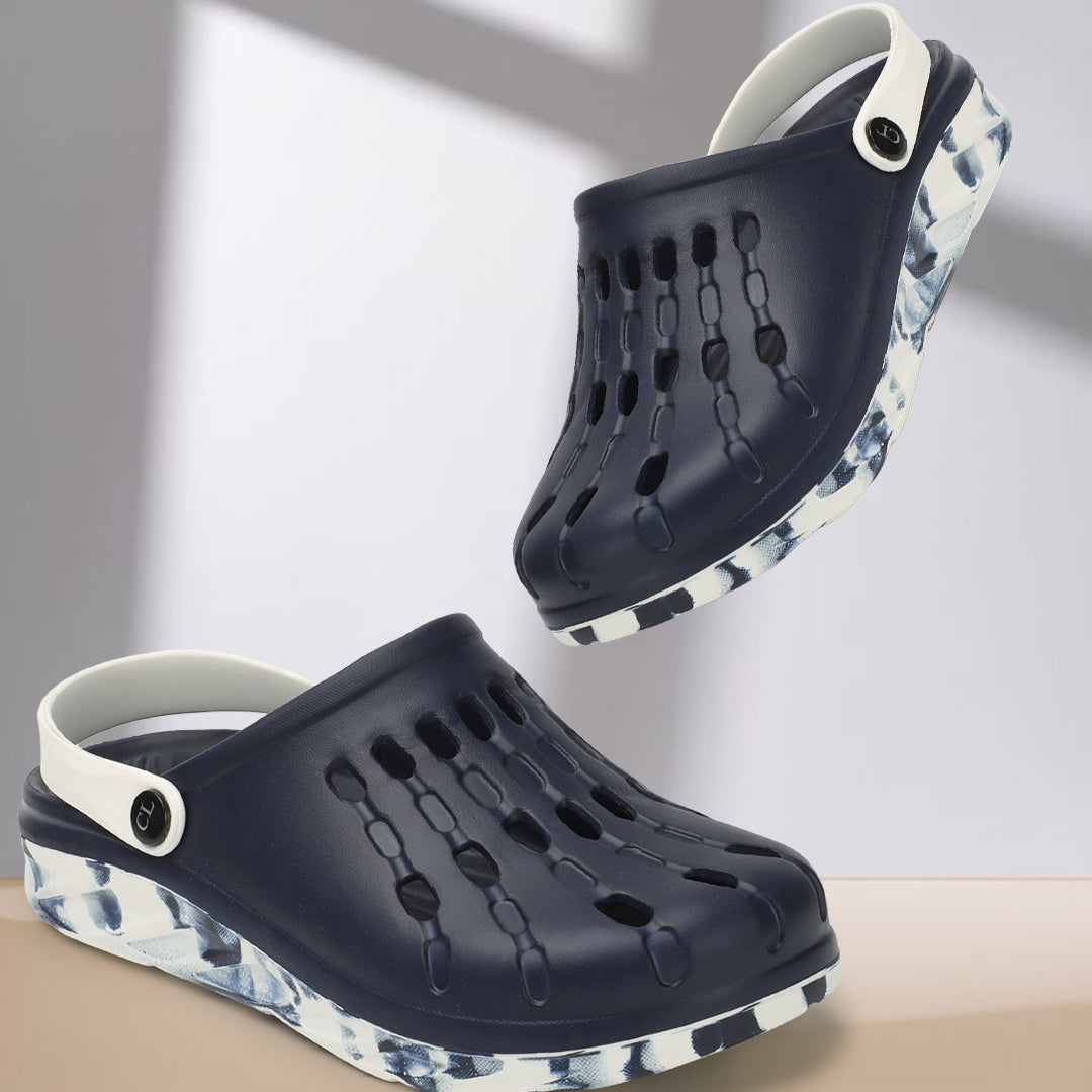 Men Perforated Comfort Clogs with Contrasting Strap