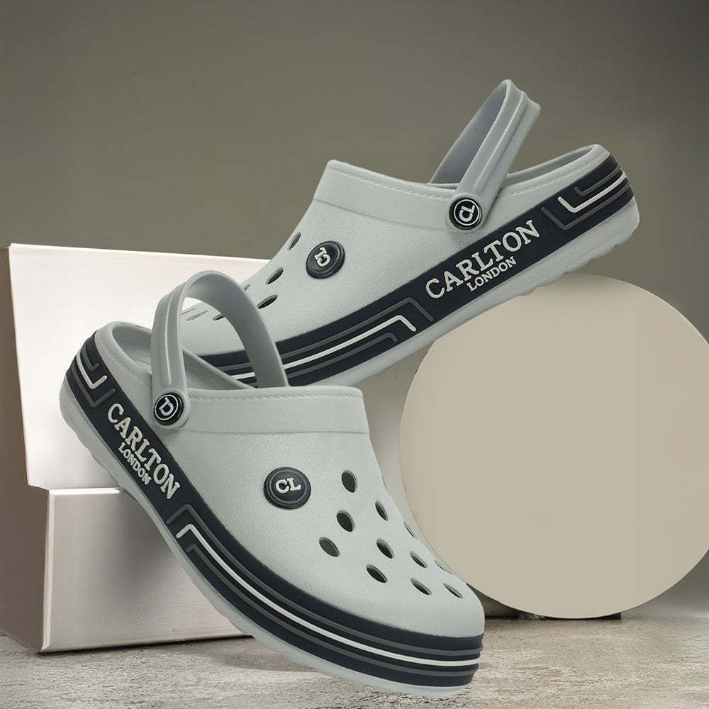 Men Sporty Striped Slip On Clogs