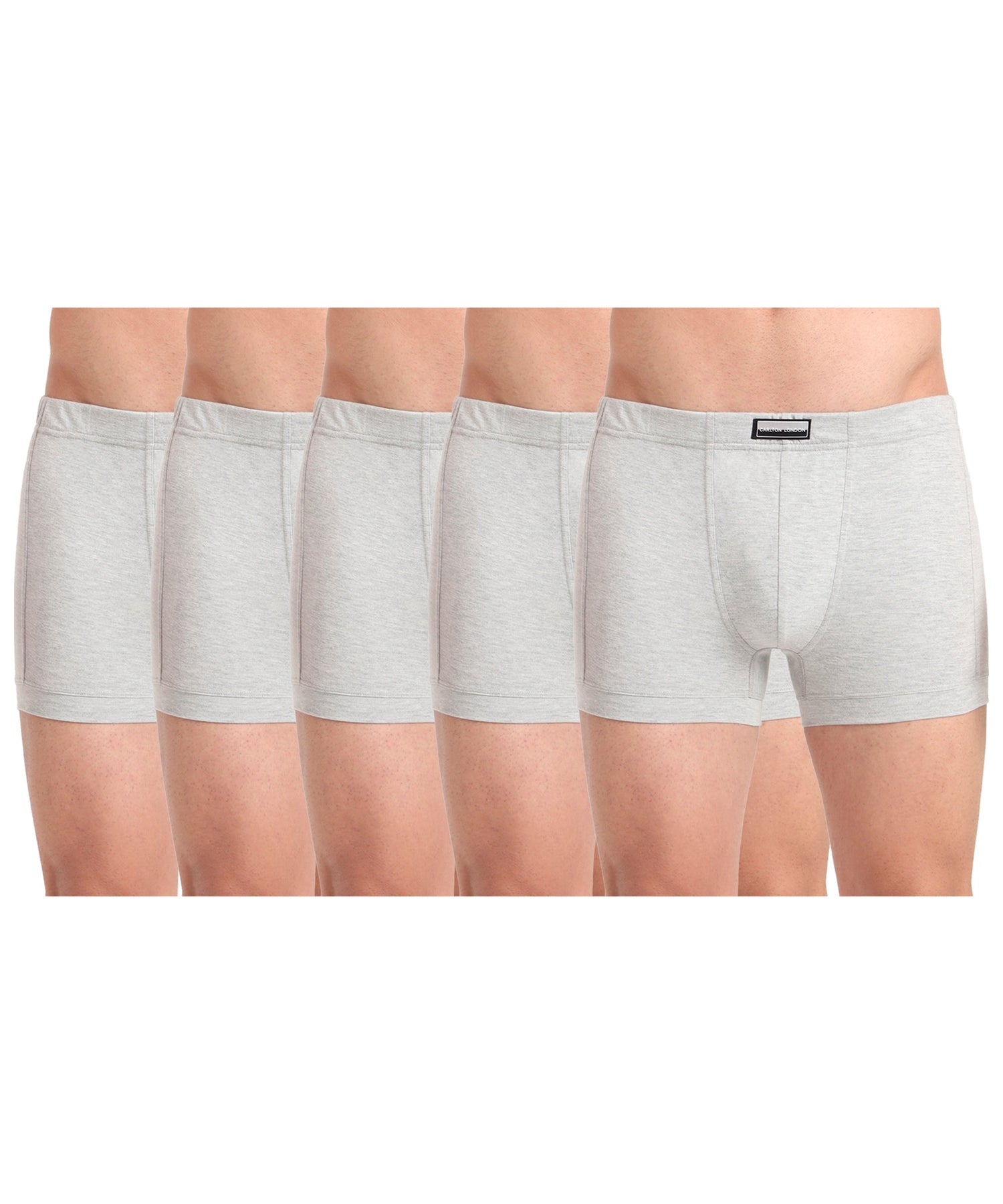 Trunk GREY MELG Pack of 5  Cotton Spandex Fabric with Classic Fit Style 001