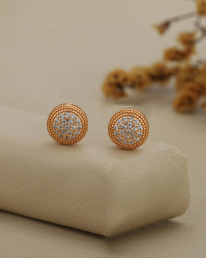Rose Gold Plated CZ Sparkle Petite Stud Earring
