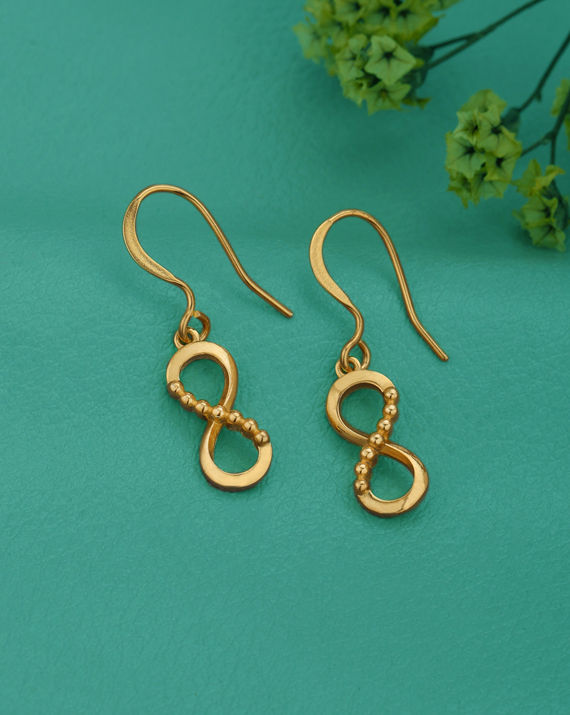 18kt Gold Plated Infinity Drop Earring