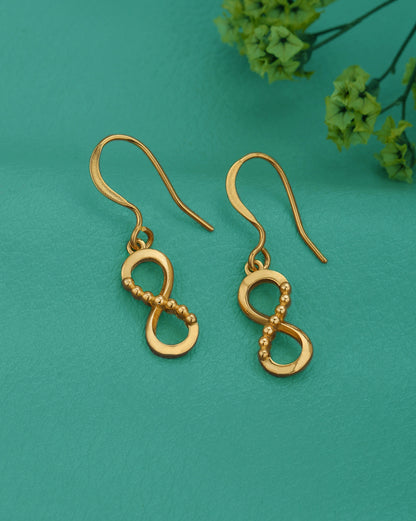 18kt Gold Plated Infinity Drop Earring