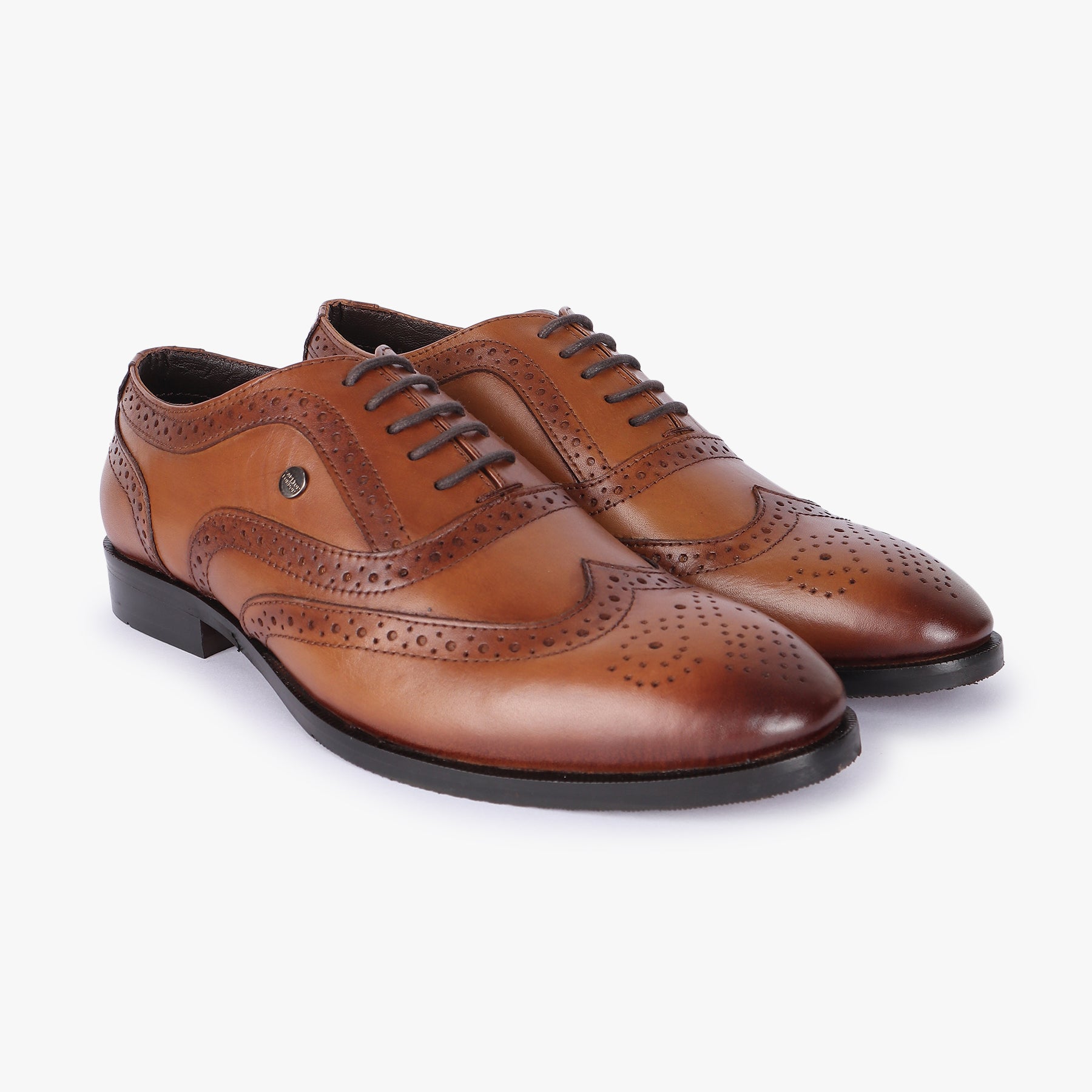 Men Tan Leather Brogues