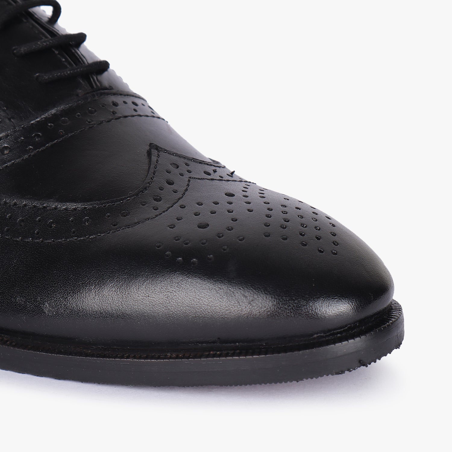 Men Black Leather Brogues