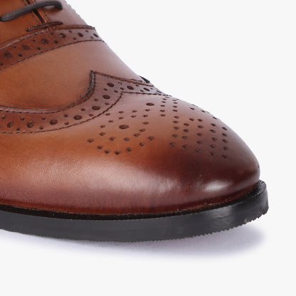 Men Tan Leather Brogues