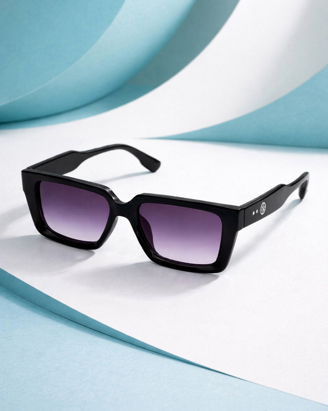 Unisex Black Toned Grey UV Protected Lens Square Sunglasses