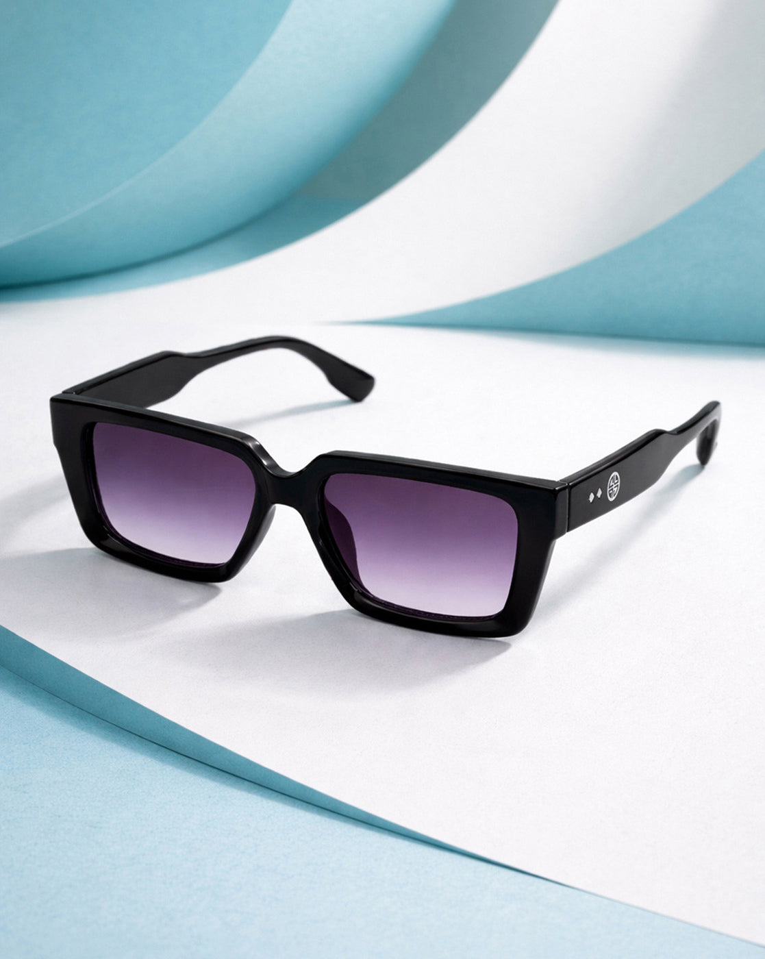Unisex Black Toned Grey UV Protected Lens Square Sunglasses