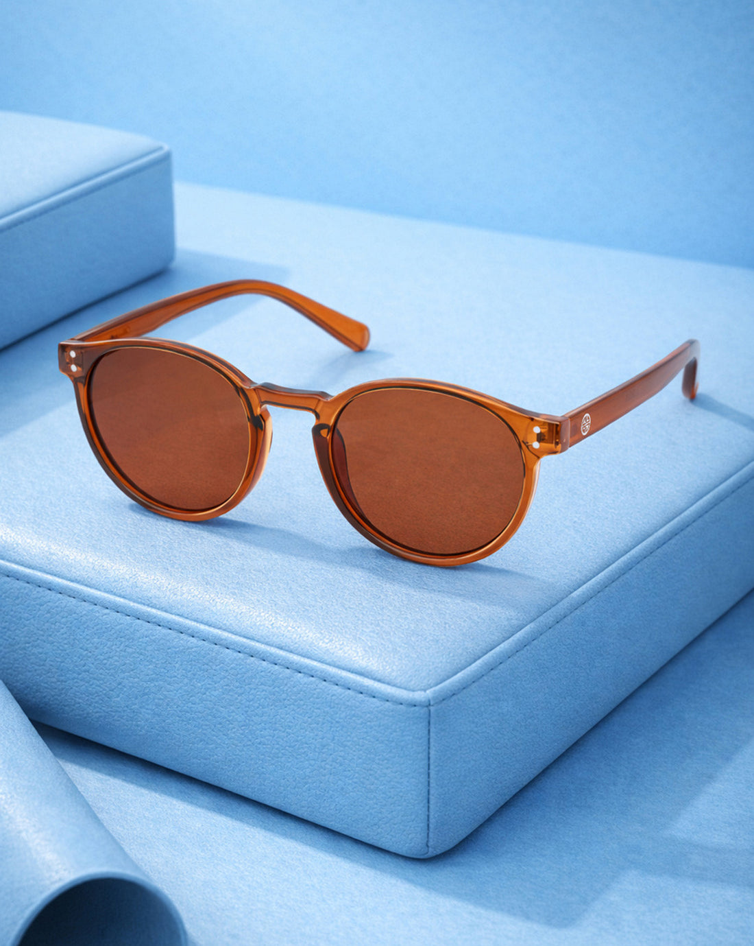 Unisex Brown Toned Brown UV Protected Lens Oval Sunglasses