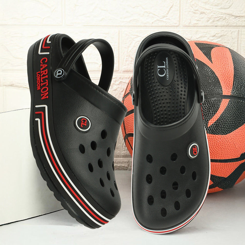 Men Sporty Striped Slip On Clogs