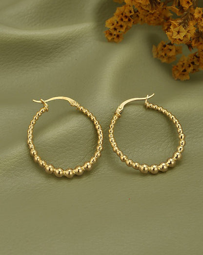 18kt Gold Plated Designer Bubble Hoop Earring