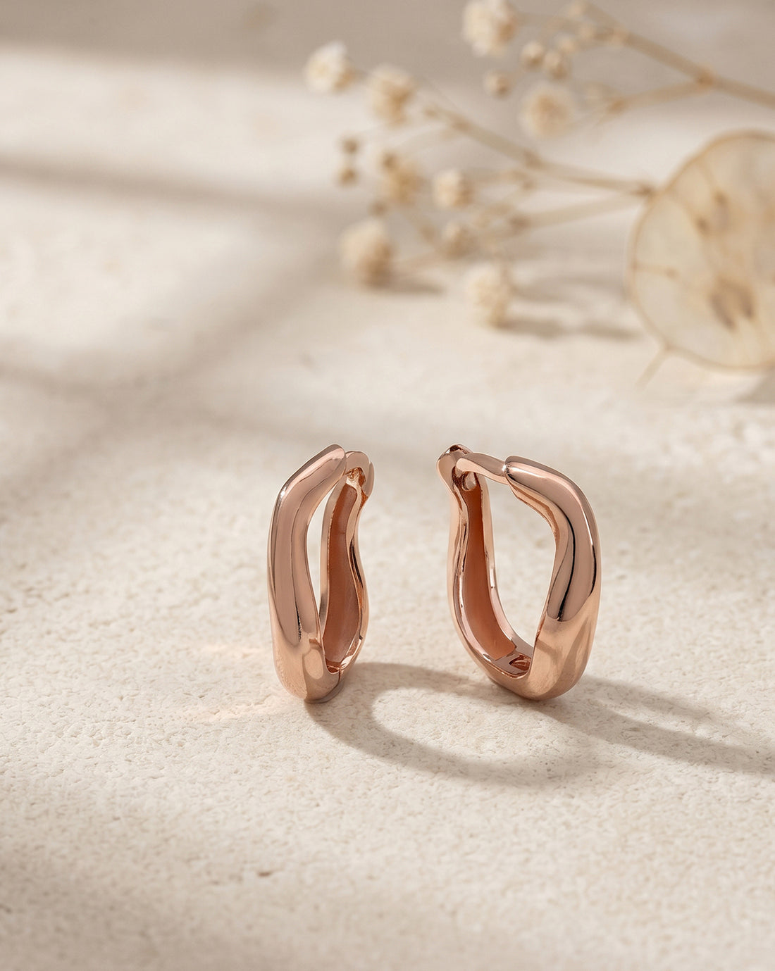 18kt Rose Gold Plated Bold Hoop Earring