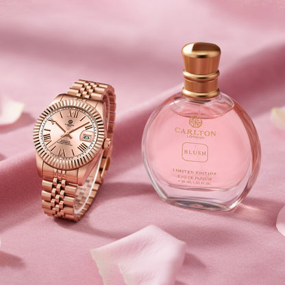 Gift Set of 2 - Harper Gold Watch and Blush Perfume 30ml - CLPLG122