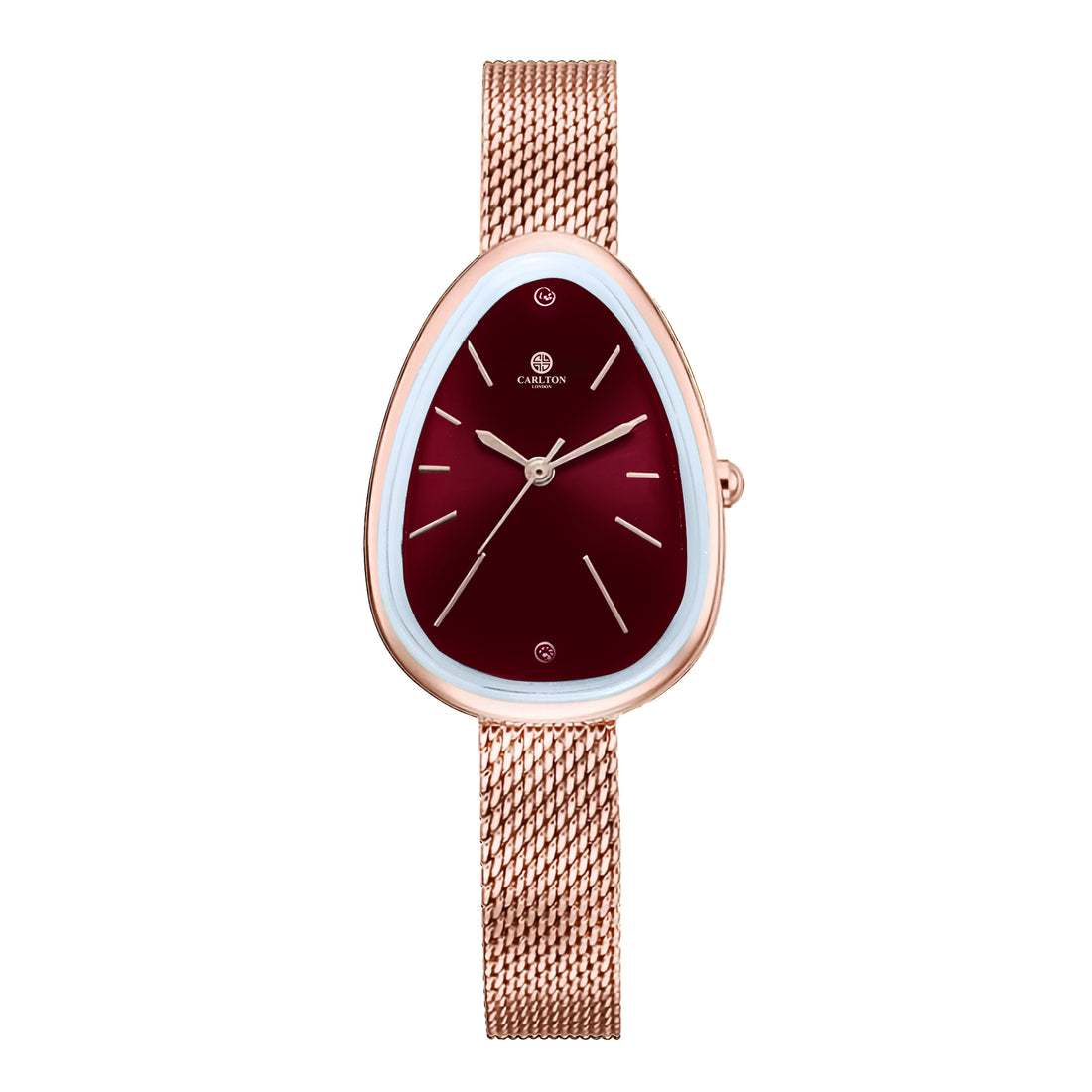 Carlton London Eleanor Women Marron Dial Stainless Steel Watch - CLWEL-BRY
