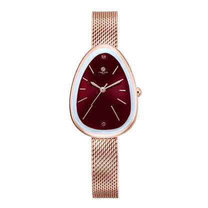Carlton London Eleanor Women Marron Dial Stainless Steel Watch - CLWEL-BRY