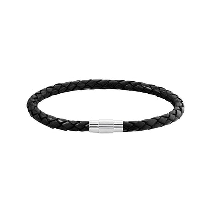 Men Black Leather  Knox Bracelet - CLJW-40