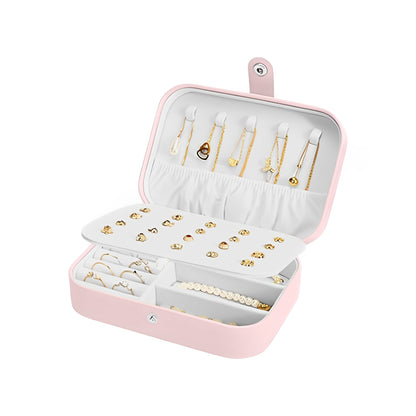 PU Mini Portaable Jewellery Classic Style Squart Peach - CLJW-08