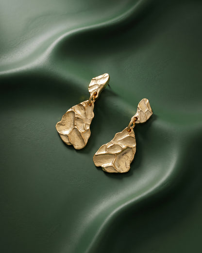 18kt Gold Plated Contemporary Drop Earring