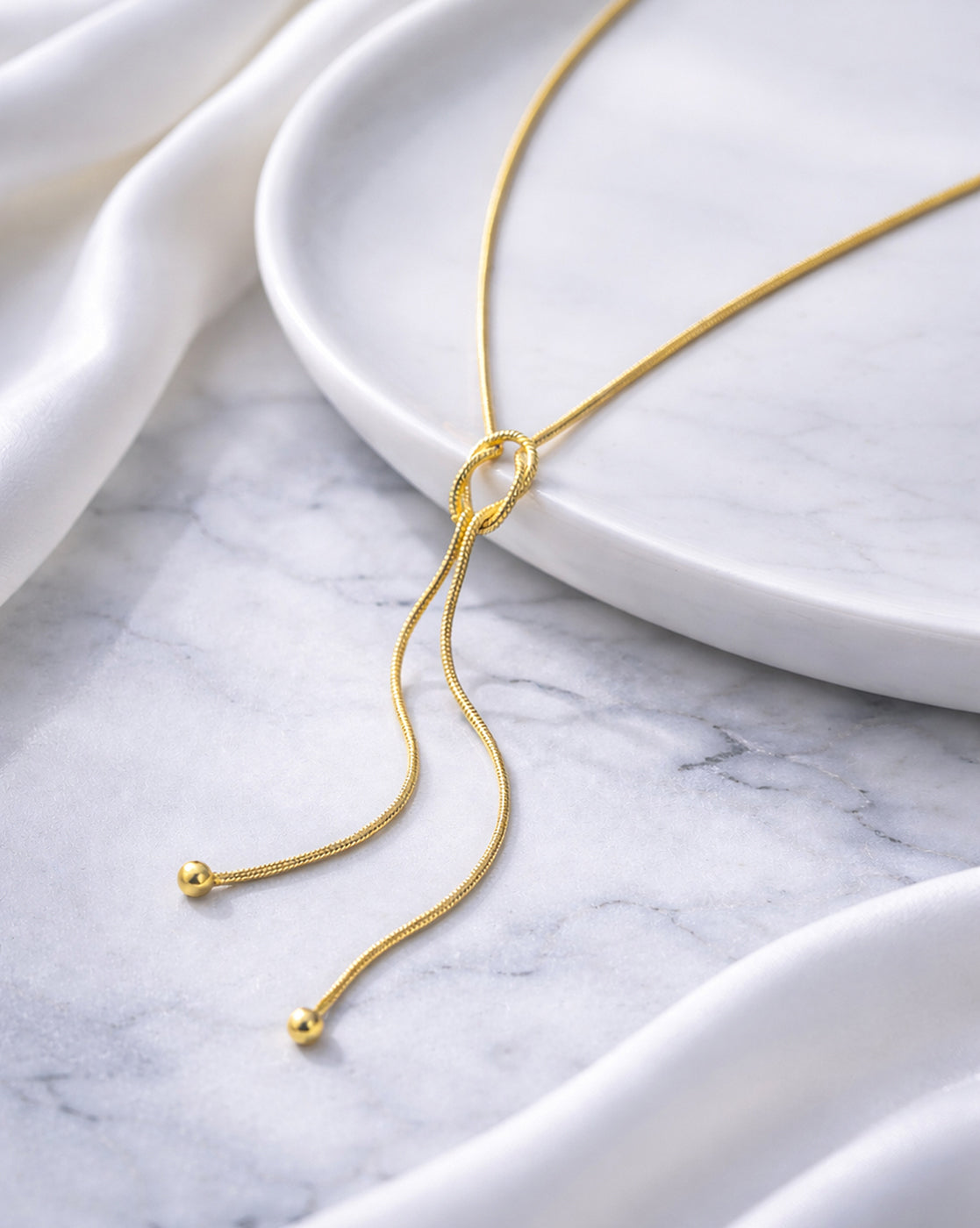18kt Gold Plated Lariat Necklace