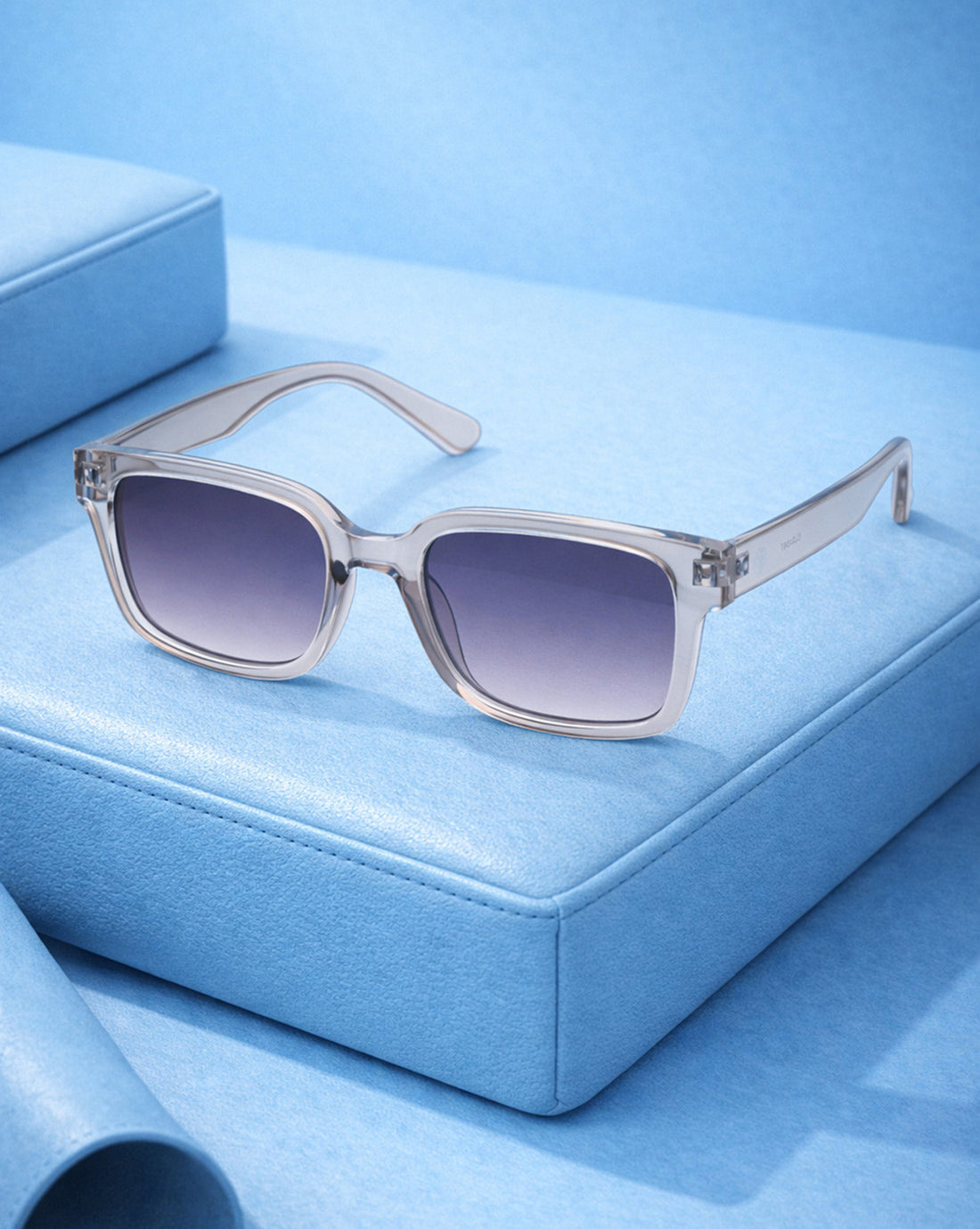 Unisex Grey Toned Grey UV Protected Lens Square Sunglasses