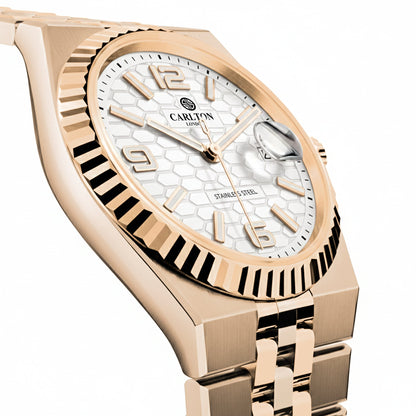 Carlton London Men Rover White Analog Watch CL-ROVER-RGWHT