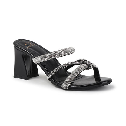 Lustrous Knot Strap Block Heel Women&